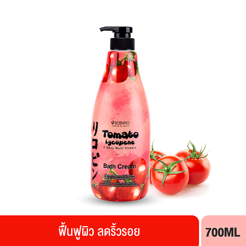 SCENTIO TOMATO LYCOPENE & NANO MULTI VITAMIN BATH CREAM (700 ML) เซนทิโอ โทเมโท ไลโคปีน แอนด์ นาโน มัลติ วิตามิน บาธ ครีม-0