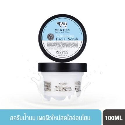 SCENTIO MILK PLUS WHITENING Q10 FACIAL SCRUB (100 ML) เซนทิโอ มิลค์ พลัส ไวเทนนิ่ง คิวเทน เฟเชียล สครับ-0
