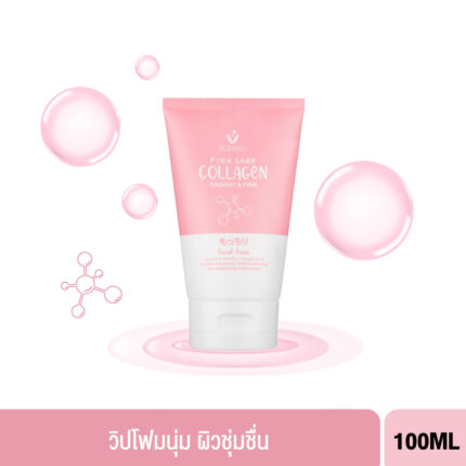SCENTIO PINK COLLAGEN RADIANT & FIRM FACIAL FOAM (100 ML) เซนทิโอ พิ้งค์ คอลลาเจน เรเดียนท์ แอนด์ เฟิร์ม เฟเชียล โฟม-0