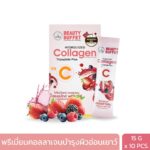 BEAUTY BUFFET HYDROLYZED COLLAGEN TRIPEPTIDE PLUS VIT C (15G X 10SACHETS) บิวตี้ บุฟเฟต์ ไฮโดรไลซด์ คอลลาเจน ไตรเปปไทด์ พลัส วิตซี (ผลิตภัณฑ์เสริมอาหาร)-0