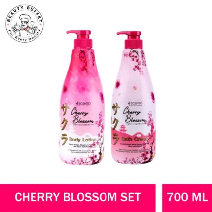 SCENTIO CHERRY BLOSSOM LIGHTENING&SMOOTH BODY LOTION & BATH CREAM-0