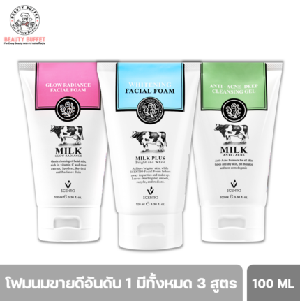BEAUTY BUFFET SCENTIO Milk Facial Foam - บิวตี้ บุฟเฟต์ เซนทิโอ มิลล์ เฟเชียลโฟม คิวเทน (100Ml.)-0